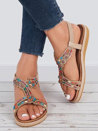 Summer Boho Pu Strappy Sandals