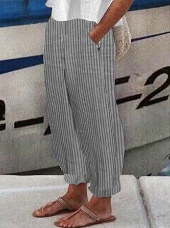 Plus Size Striped Loose Casual Pants