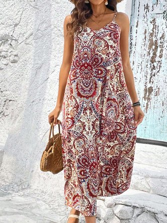 Womens Casual Loose Ethnic Dresses