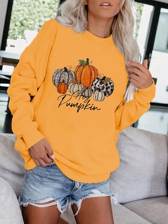 Casual Pumpkin Pattern Sweatshirt