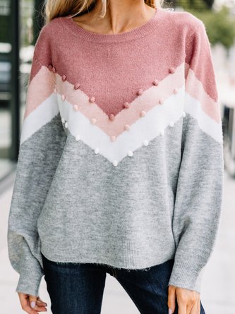 Casual Multicolor Block Sweater