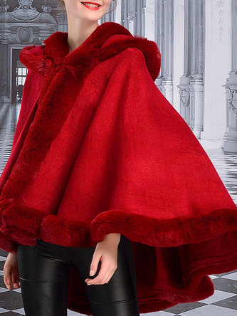Loose Christmas Hoodie Elegant Fluff/Granular Fleece Fabric Cloak