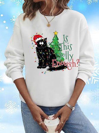 Casual Christmas Tree Loose Sweatshirt