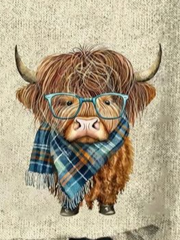Women’s West Highland Cow Print Casual 3D Printing Casual Knitted Sweater