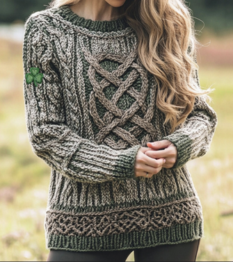 Crew Neck Animal Casual Sweater