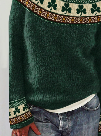 Women’s St. Patrick’s Day Shamrock Art Print Sweater