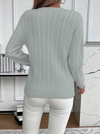 Regular Fit Cotton Casual Plain Sweater