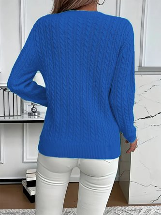 Regular Fit Cotton Casual Plain Sweater