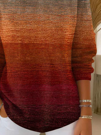 Women Abstract Crew Neck Long Sleeve Casual Daily Spring/Fall Sweater