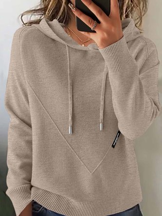 Women Plain Hoodie Long Sleeve Vintage Daily Winter Sweater