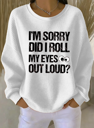 Letter Pattern Crew Neck Long Sleeve Casual Daily Spring Fall T shirt