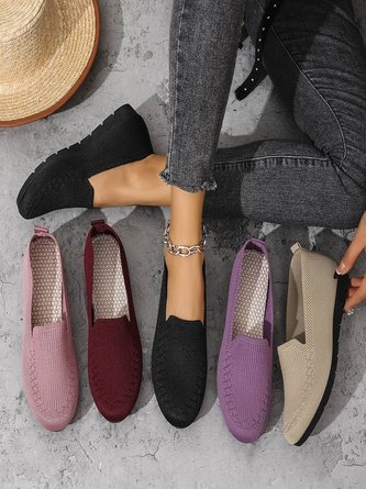 Mesh Fabric Plain All Season Street Shallow Shoes