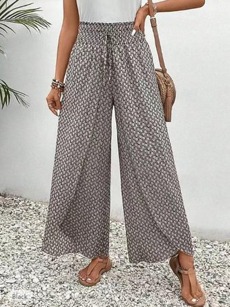Geometric Vintage Pant Daily Spring Fall Wide Leg Pants