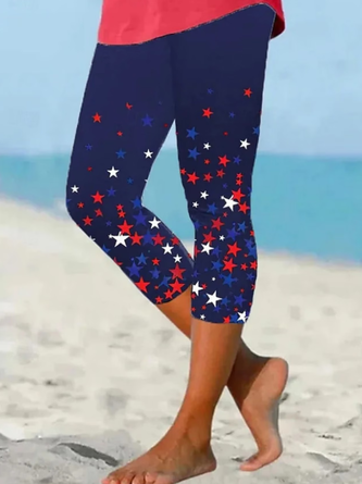 Independence Day Casual Printing Pant Daily Summer Leggings