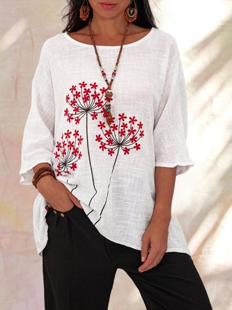 Floral Casual Batwing Shirts Blouses