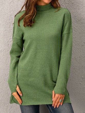 Turtleneck Knitted Long Sleeve Sweaters Plus Size Pullovers Jumpers