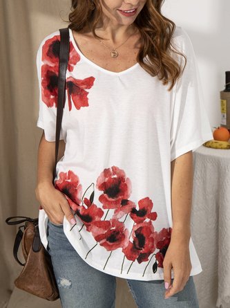 Floral Printed Vintage Cotton Shirts & Tops