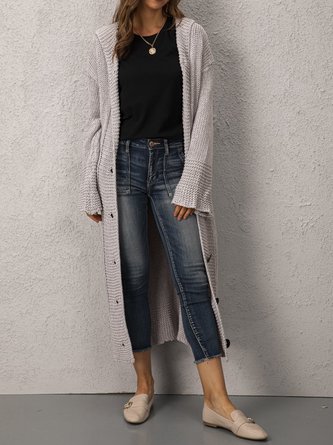 Cotton-Blend Casual Hoodie Coats Outerwear