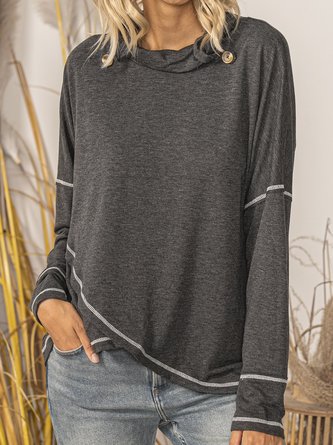 Vintage Color-Block Cotton Long Sleeve Sweatshirt