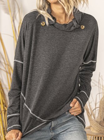 Vintage Color-Block Cotton Long Sleeve Sweatshirt