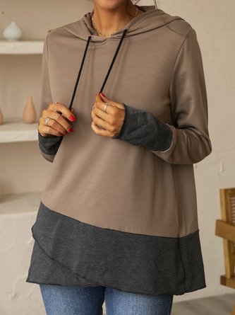 Hooded Asymmetric Casual Shirts & Tops