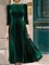 Army Green Vintage Velvet Dresses