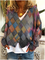 Geometric Long Sleeve Sweater coat
