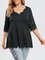 A-Line Casual Devore Frill Sleeve Tops