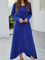 New solid color large skirt long sleeve dress