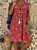 Women Printed Floral Cotton Vintage Casual Dresses For Travel