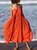 Orange Red Swing Spaghetti Cotton Holiday Dresses