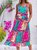 Floral Sleeveless Midi Dress Summer Pockets Plus Size Weaving Dress
