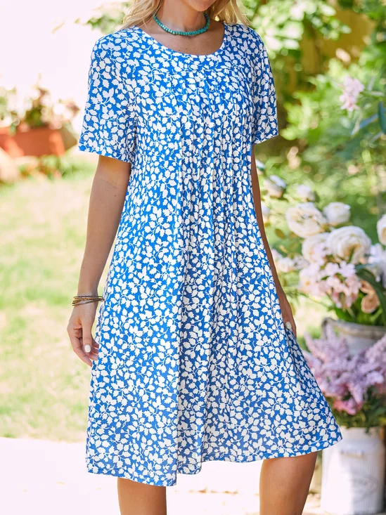 Women's Midi Dress  Dress Polka dots Leaves Regular Fit Casual
