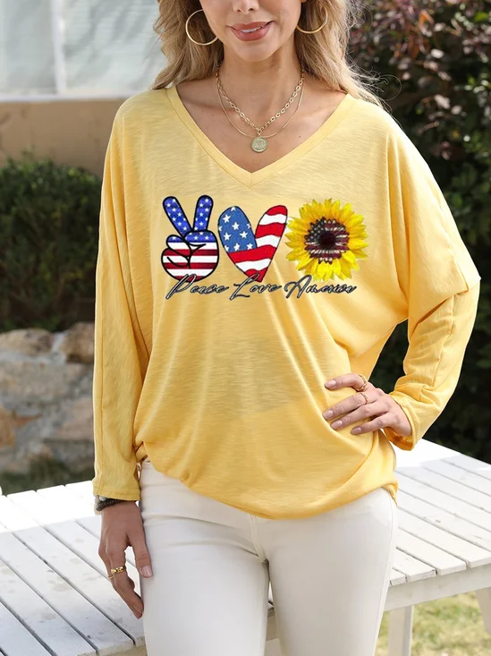 Peace Love American Women's Long Sleeve Shirt