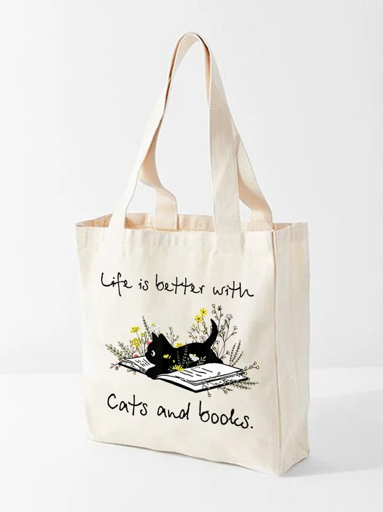 Life Is Better With Cats And Books Shopping Tote