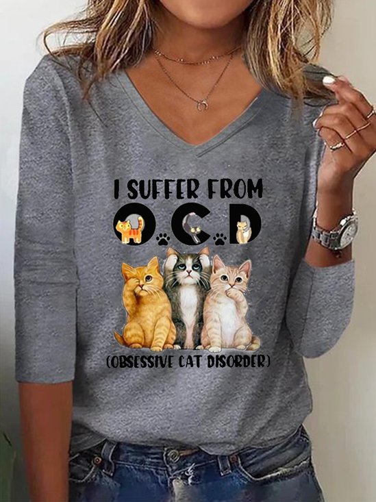 I Suffer From Ocd Obsessive Cat Disorder Casual T-Shirt