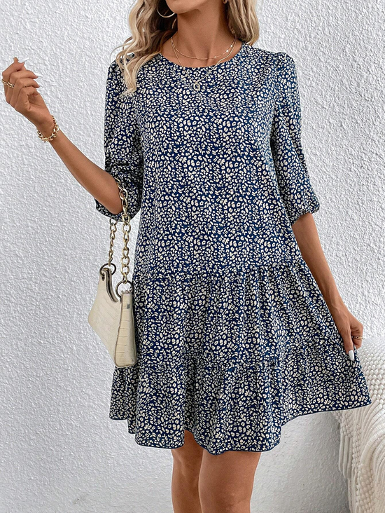Vacation Small Floral Dress With No