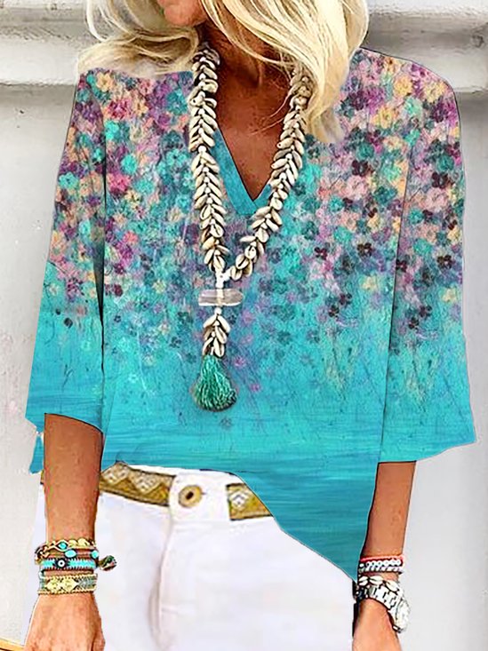 Annie Wear Satin V Neck Open Short Sleeve Woven Blouse Top main image 1