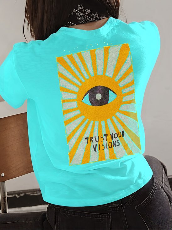 Trust Your Visions Affirmation Slogan Tarot God Of Sun God of Eye Cotton Short Sleeve T Shirt