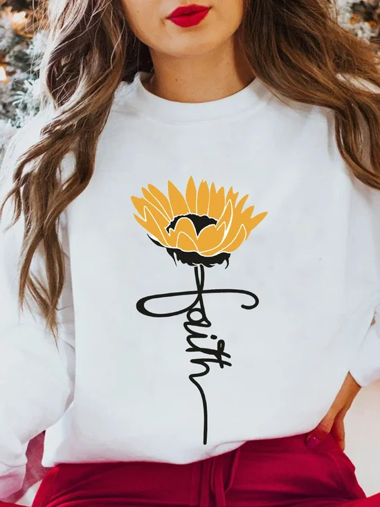 Faith And Sunflower Cotton Sweatershirt