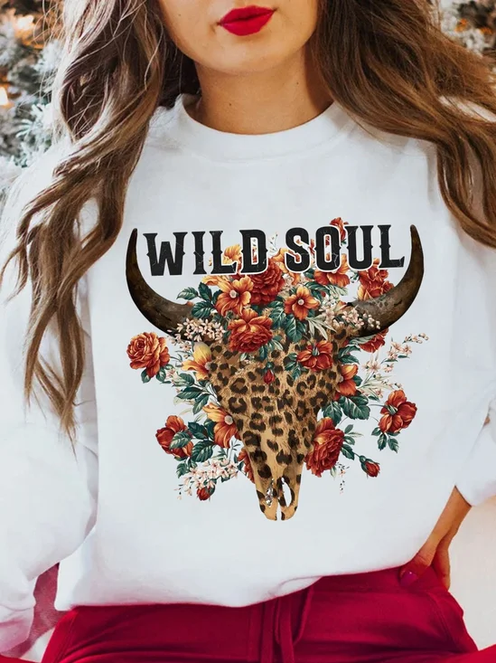 Wild Soul Aries Carnation Printed Cotton Sweatshirt