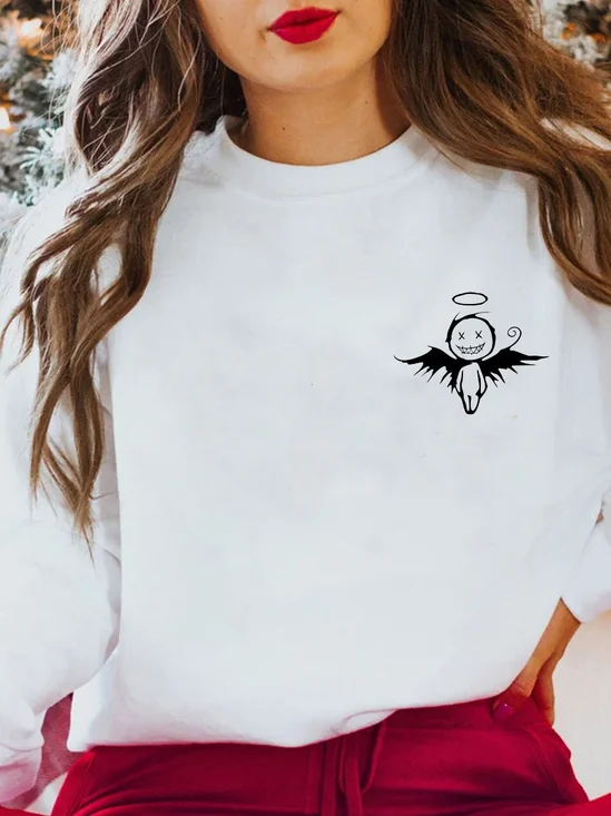 The Little Angel With Devil Wings Cute Cotton Sweatshirt