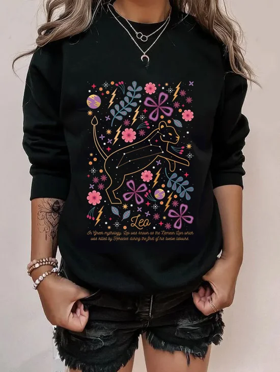 Leo Constellation Print Sweatshirt