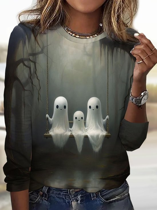 Halloween Crew Neck Casual T-Shirt