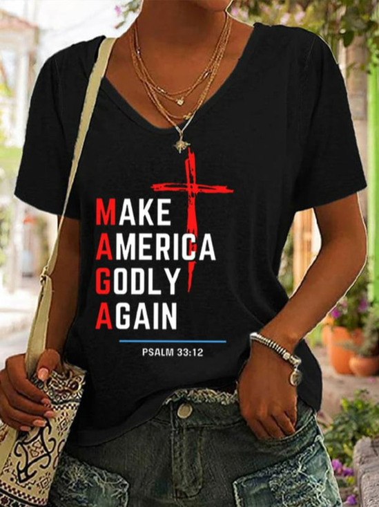 Make America Godly Again Printed T-Shirt