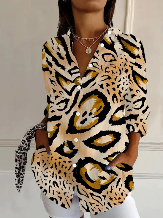 Leopard Print Long Sleeve Shirt