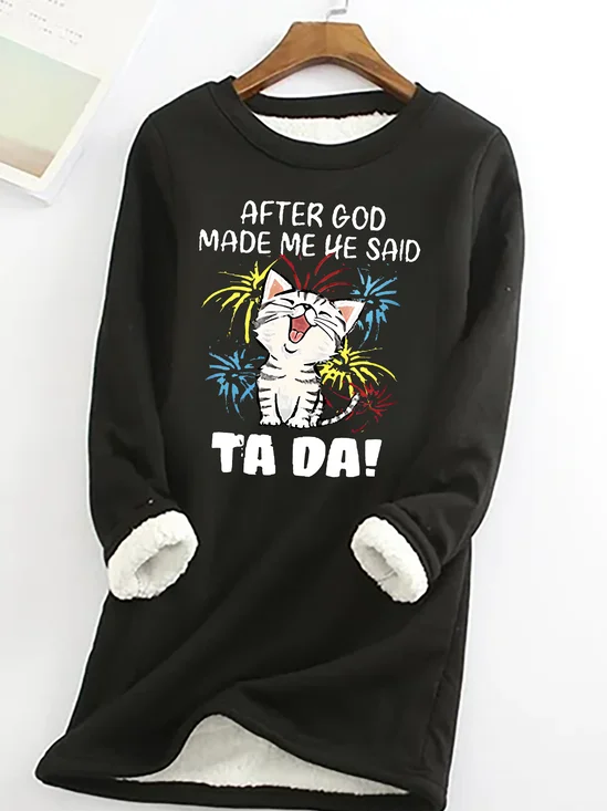 Women Text Letters Crew Neck Long Sleeve Casual Daily Spring/Fall Sweatshirt