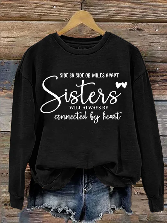 Women Text Letters Crew Neck Long Sleeve Casual Daily Spring/Fall Sweatshirt