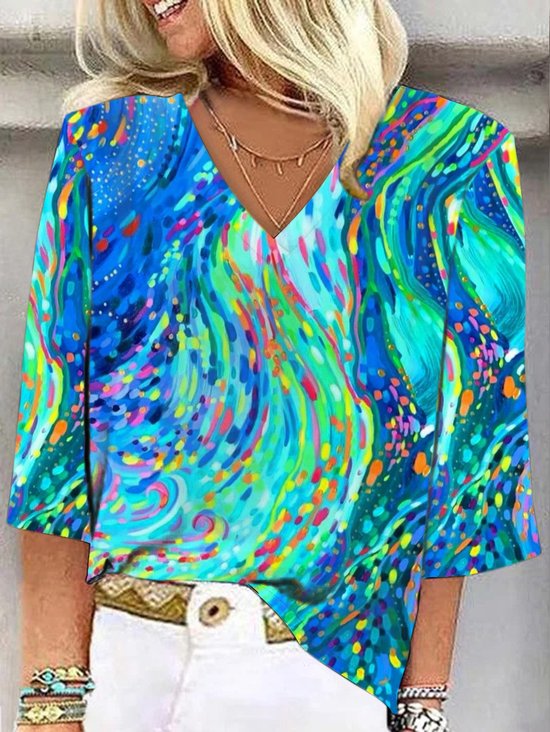 Casual Abstract Graphic Blouse