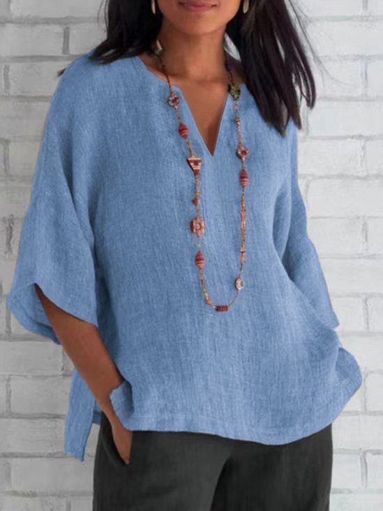 Casual V Neck Blouse
